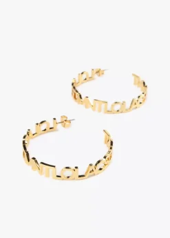 Online Pendientes aro logotipado Pendientes