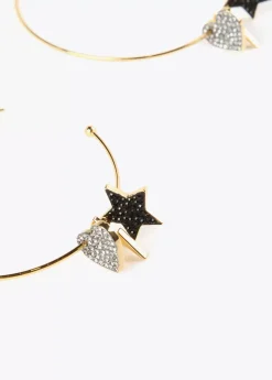 Pendientes aro y charms Pendientes