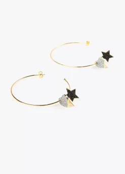 Pendientes aro y charms Pendientes