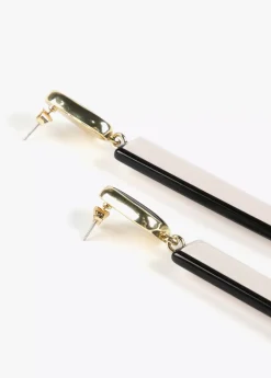 Clearance Pendientes blanco y negro Bisuteria