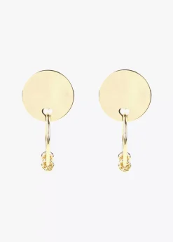 Hot Pendientes botón y aro charms Pendientes