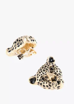 Discount Pendientes cara leopardo Bisuteria