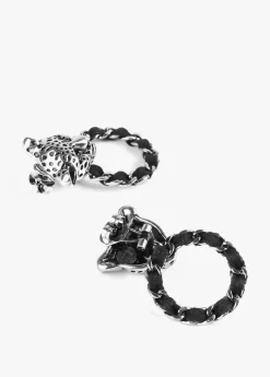 Pendientes cara leopardo y aro Bisuteria