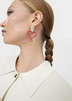 Sale Pendientes corazón lacado Bisuteria