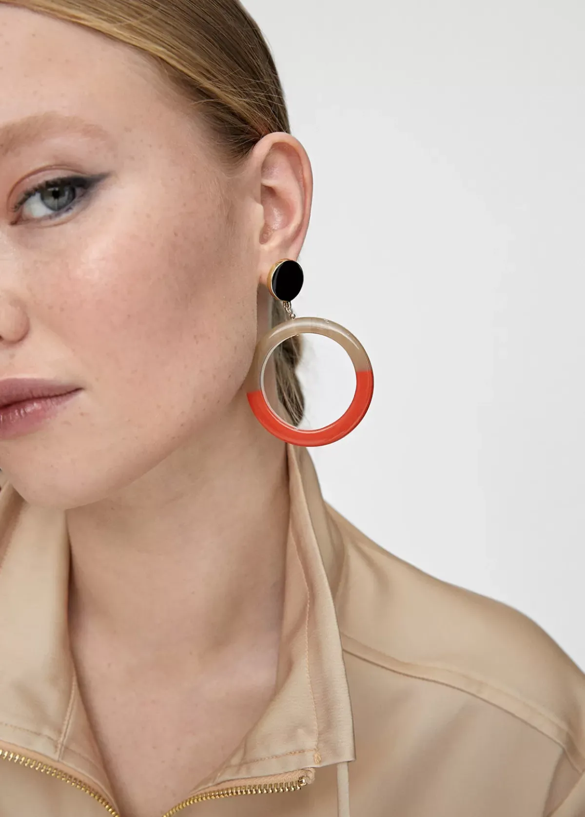 Outlet Pendientes de aro bicolor Bisuteria