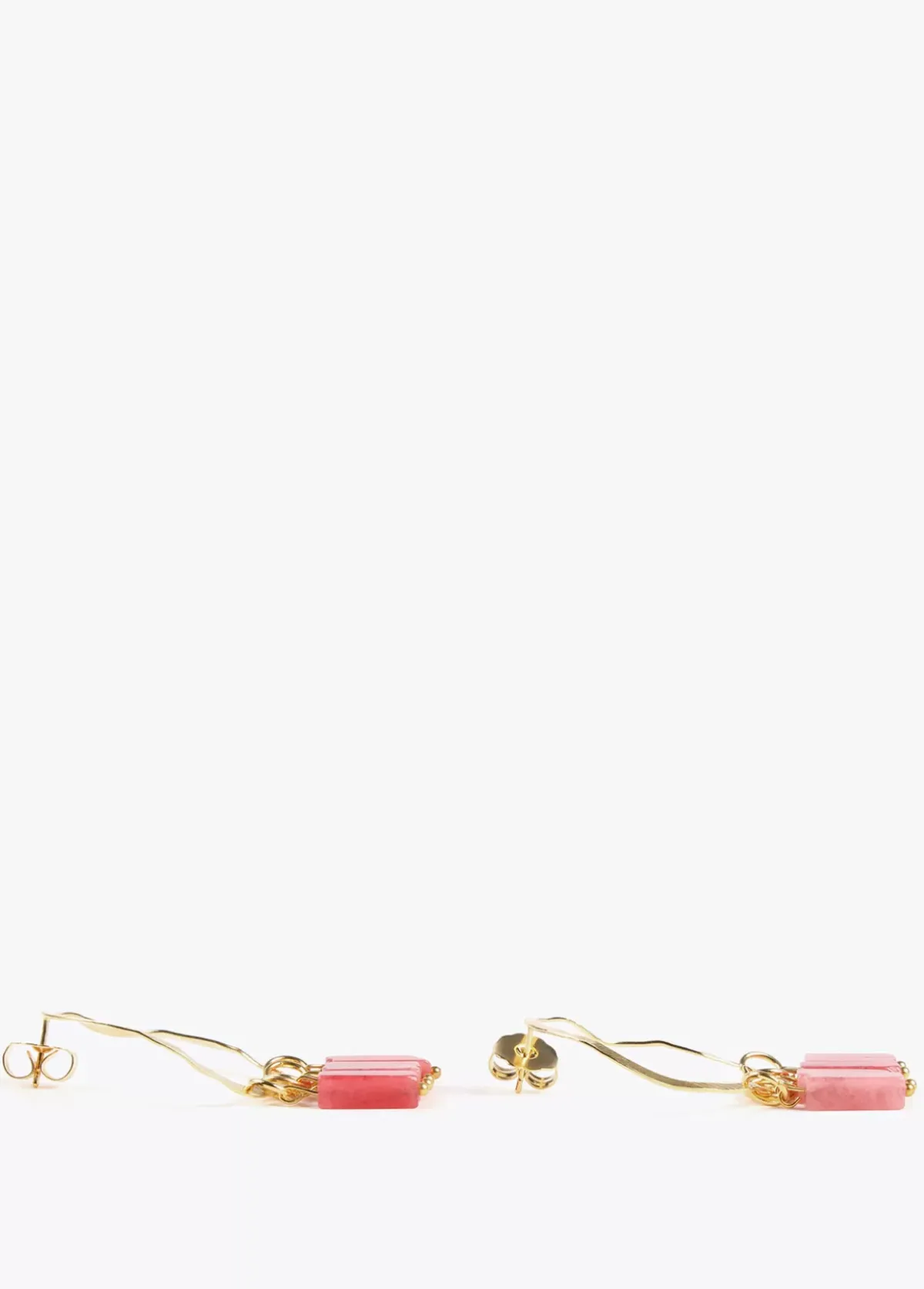 New Pendientes de aro con piedras naturales Bisuteria