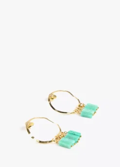 Sale Pendientes de aro con piedras naturales Bisuteria