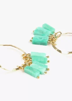 Sale Pendientes de aro con piedras naturales Bisuteria