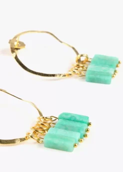 Sale Pendientes de aro con piedras naturales Bisuteria