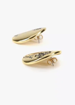 New Pendientes de botón dorados Pendientes