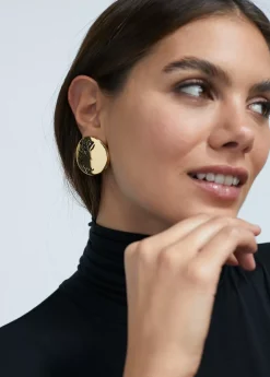 New Pendientes de botón dorados Pendientes