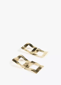 Clearance Pendientes s doble cuadrado Bisuteria