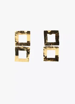 Clearance Pendientes s doble cuadrado Bisuteria