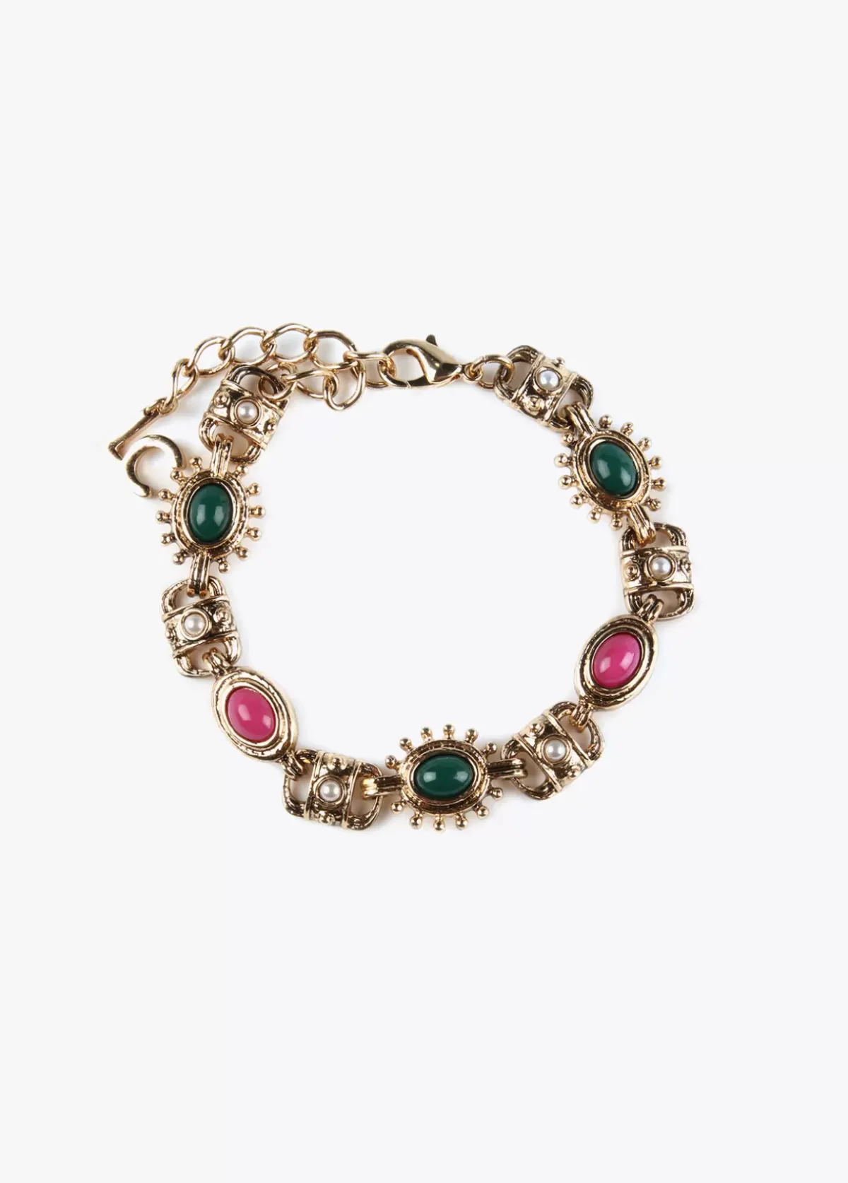 Discount Pulsera dorada multi piedras Pulseras