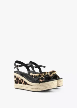 Best Sandalia cuña con estampado animal Calzado