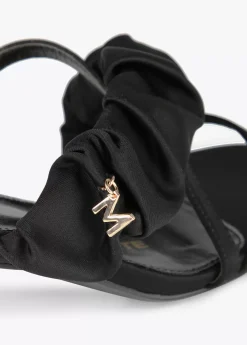 Sandalia de tacón con fruncido Calzado