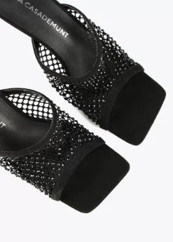 Online Sandalia de tacón  y malla de strass Calzado