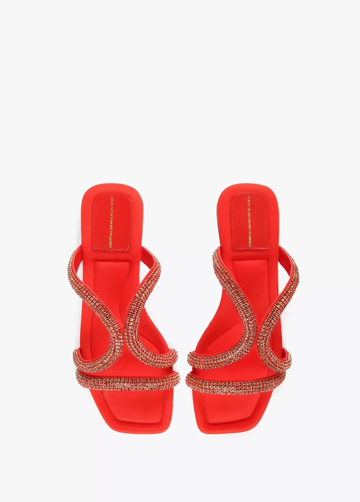 Sandalia plana con pedreria Calzado