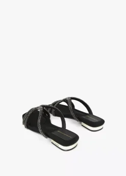 Discount Sandalia plana con pedreria Calzado