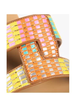 Best Sandalia plana efecto rafia multicolor Calzado