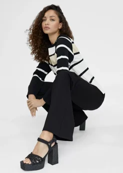 Sandalia plataforma y efecto crochet Calzado