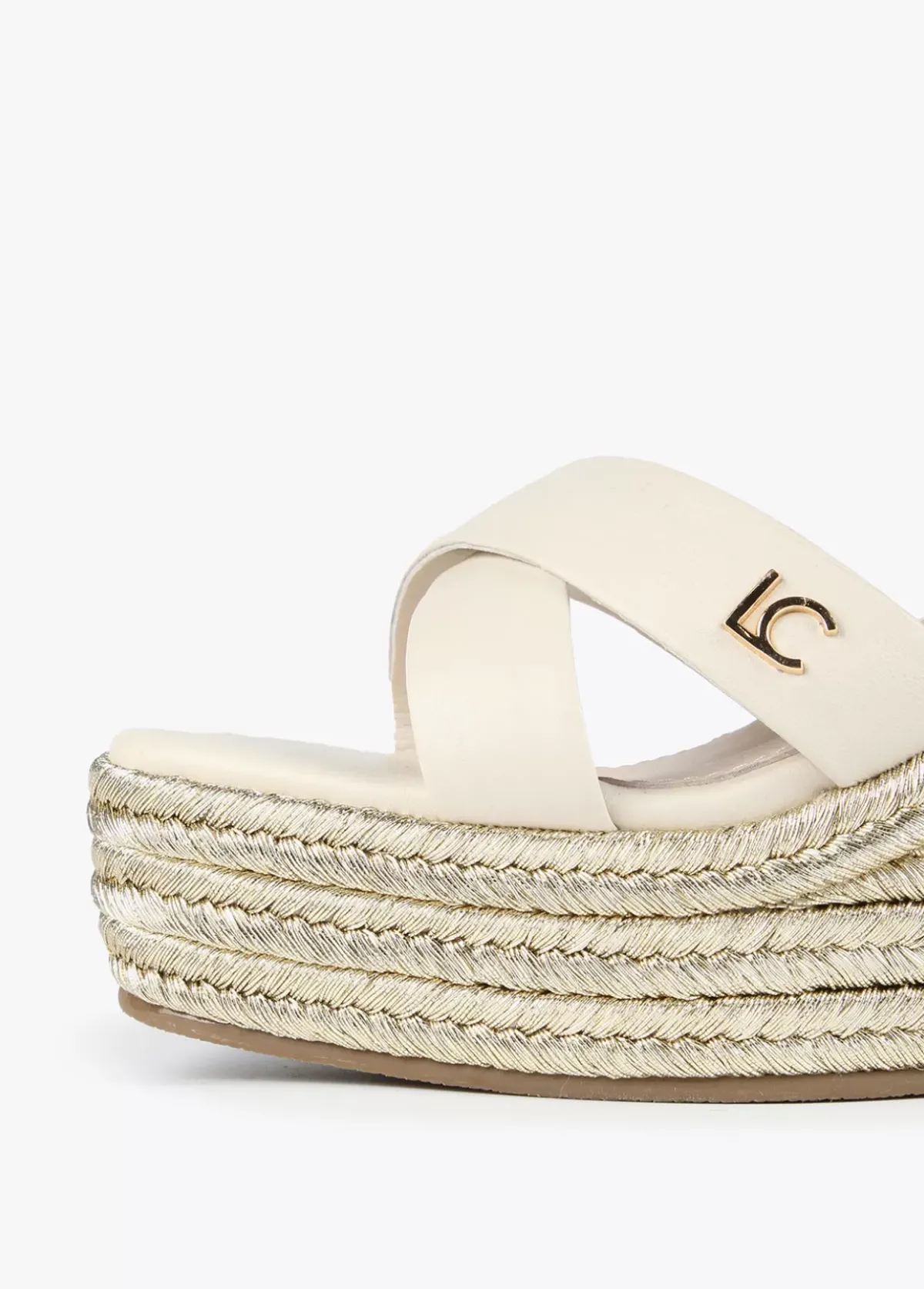 Best Sandalia tipo cuña metalizada Calzado