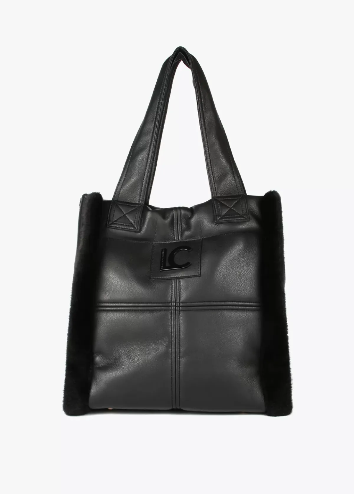 Shopper efecto piel y pelo Bolsos Shopper|Bolsos De Hombro