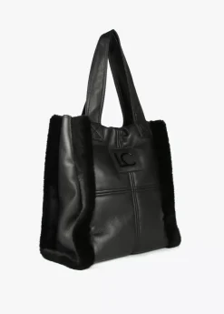 Shopper efecto piel y pelo Bolsos Shopper|Bolsos De Hombro