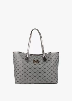 Online Shopper gris monograma Bolsos Shopper|Bolsos De Hombro
