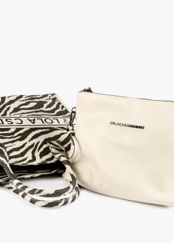 Discount Shopper tejido combinado zebra y leopard Bolsos