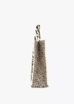 Discount Shopper tejido combinado zebra y leopard Bolsos