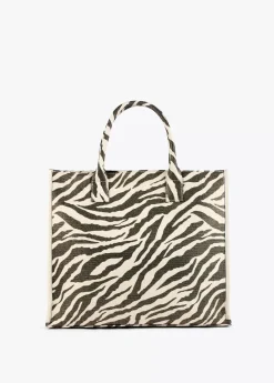 Discount Shopper tejido combinado zebra y leopard Bolsos