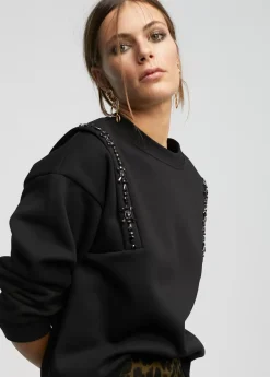 Discount Sudadera con pedrería Sudaderas