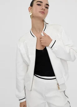 Clearance Sudadera cremallera con lentejuelas Chaquetas Y Gabardinas