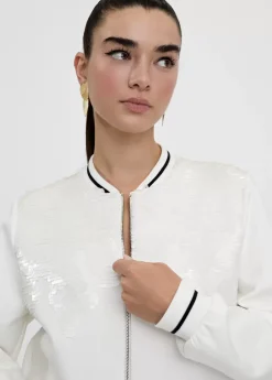 Clearance Sudadera cremallera con lentejuelas Chaquetas Y Gabardinas