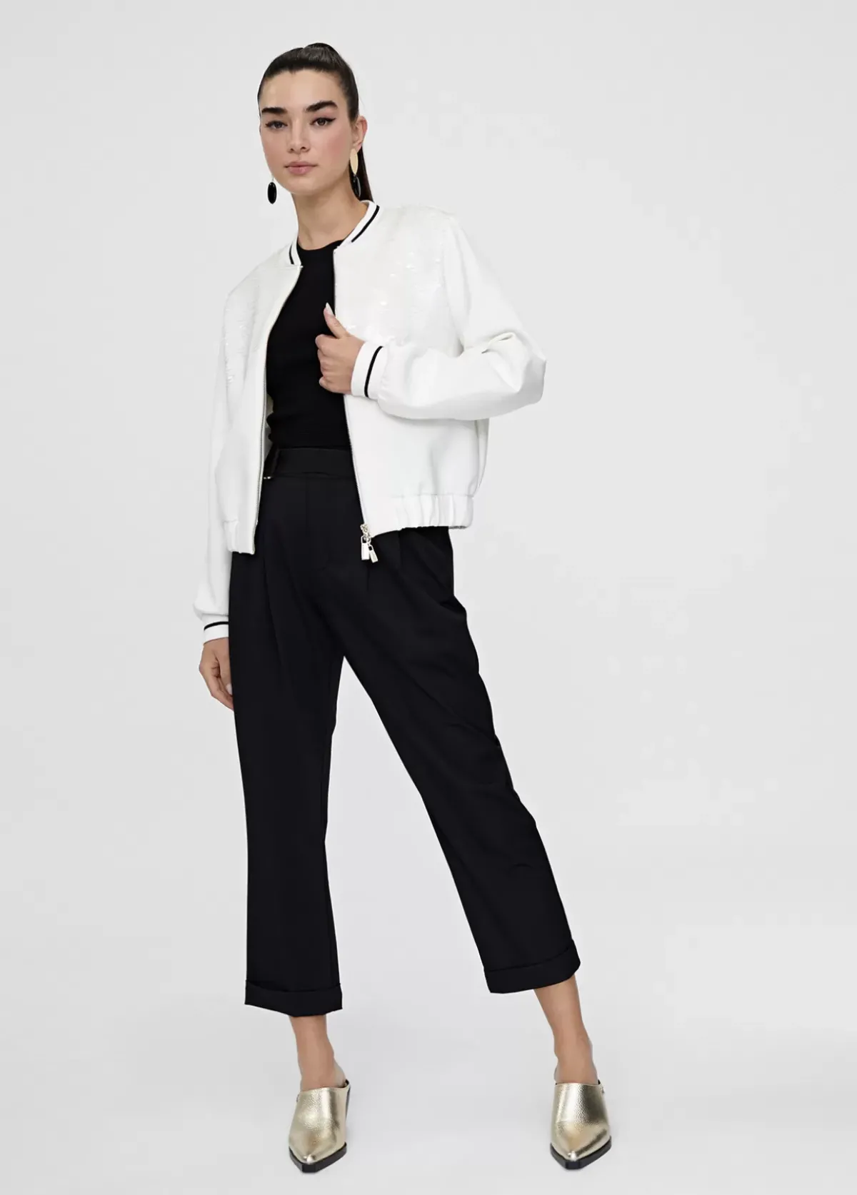 Clearance Sudadera cremallera con lentejuelas Chaquetas Y Gabardinas