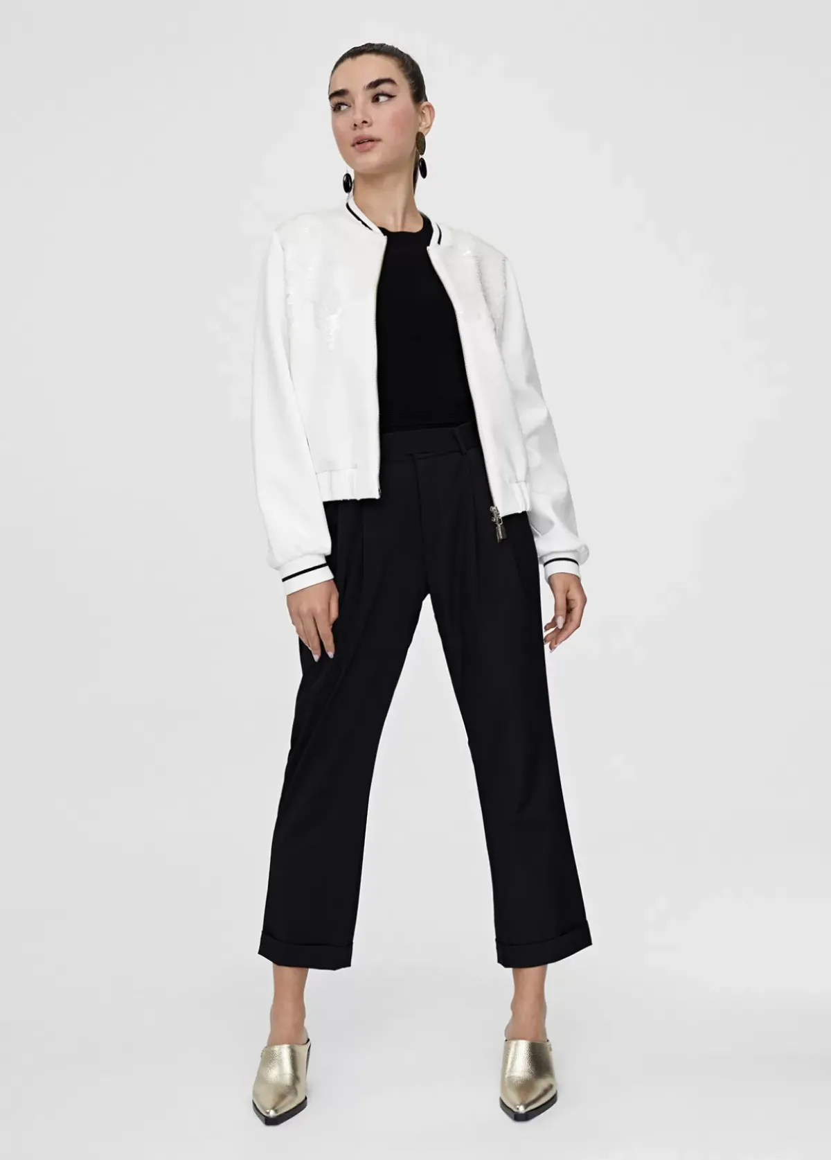 Clearance Sudadera cremallera con lentejuelas Chaquetas Y Gabardinas