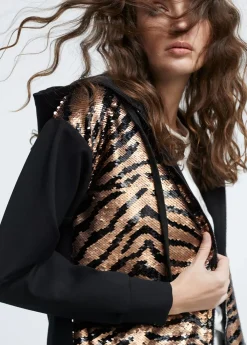 New Sudadera lentejuelas Animal Print|Sudaderas