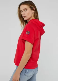 Outlet Sudadera manga corta roja de algodón 100% - Lola Casademunt Sudaderas