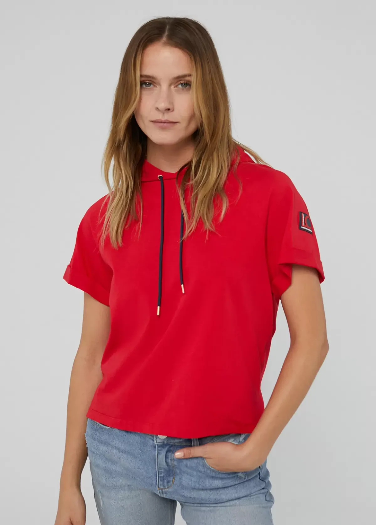 Outlet Sudadera manga corta roja de algodón 100% - Lola Casademunt Sudaderas
