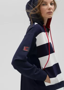 Outlet Sudadera rayas bicolor con cierre frontal - Lola Casademunt Sudaderas