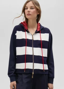 Outlet Sudadera rayas bicolor con cierre frontal - Lola Casademunt Sudaderas