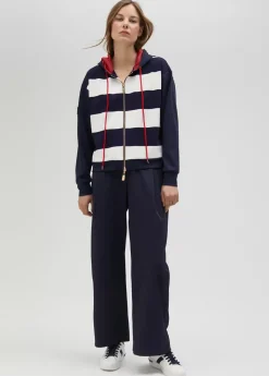 Outlet Sudadera rayas bicolor con cierre frontal - Lola Casademunt Sudaderas