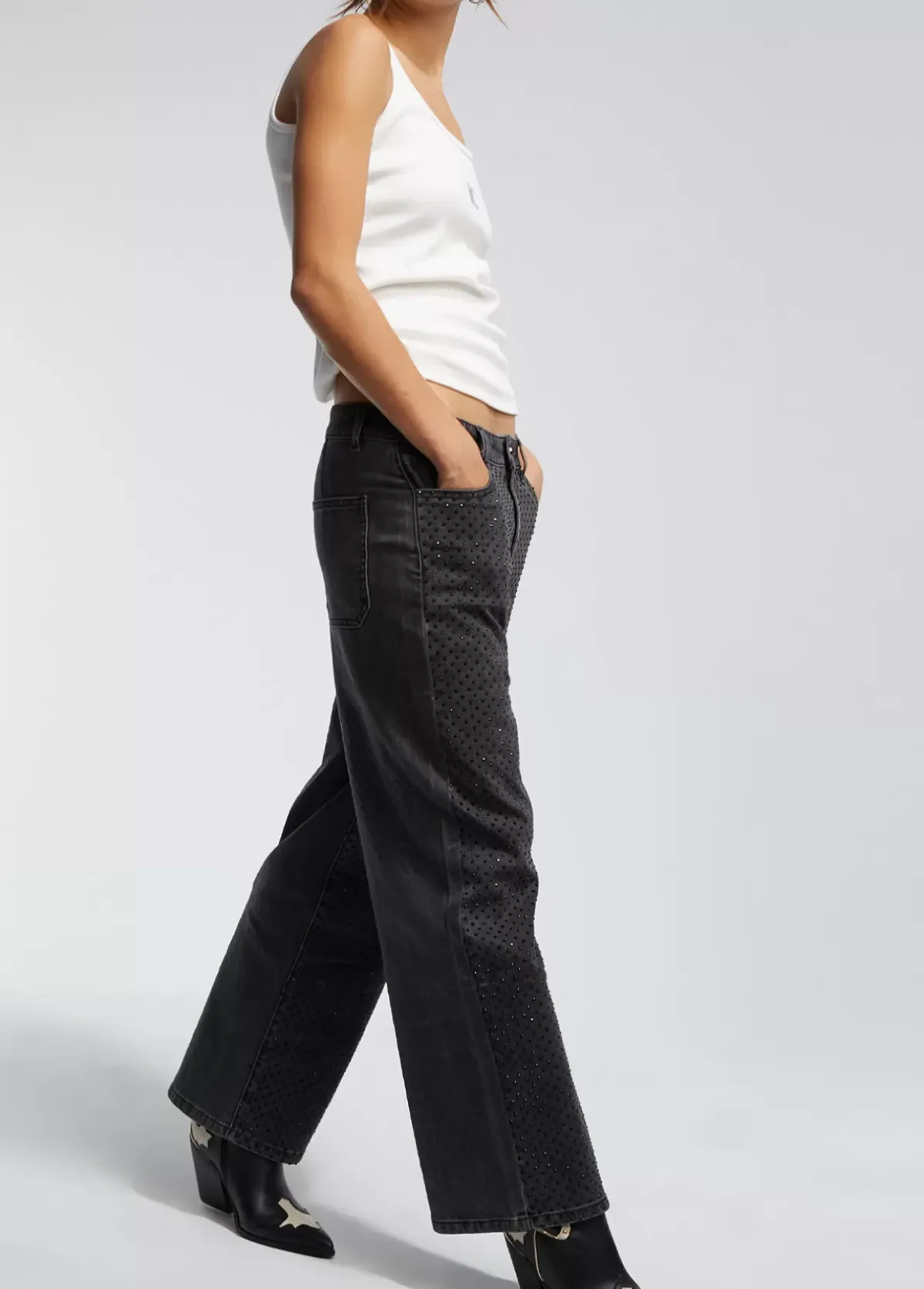 Hot Tejano detalle strass Pantalones