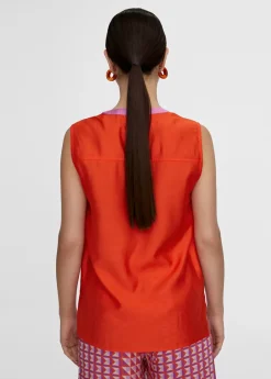 New Top bicolor con aberturas Camisas Y Blusas|Camisetas Y Tops