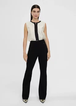 Sale Top bicolor con aberturas Camisetas Y Tops|Camisas Y Blusas