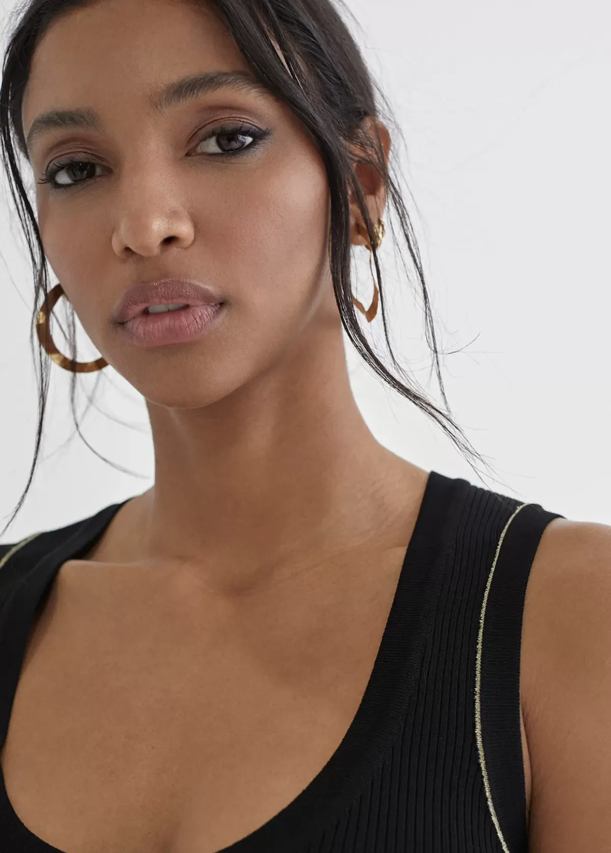 Discount Top con detalle en lurex Camisetas Y Tops