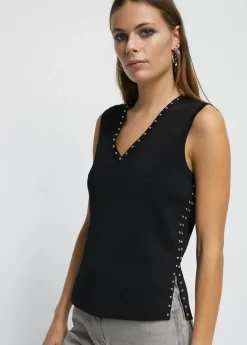 Clearance Top de punto tachas Camisetas Y Tops|Punto