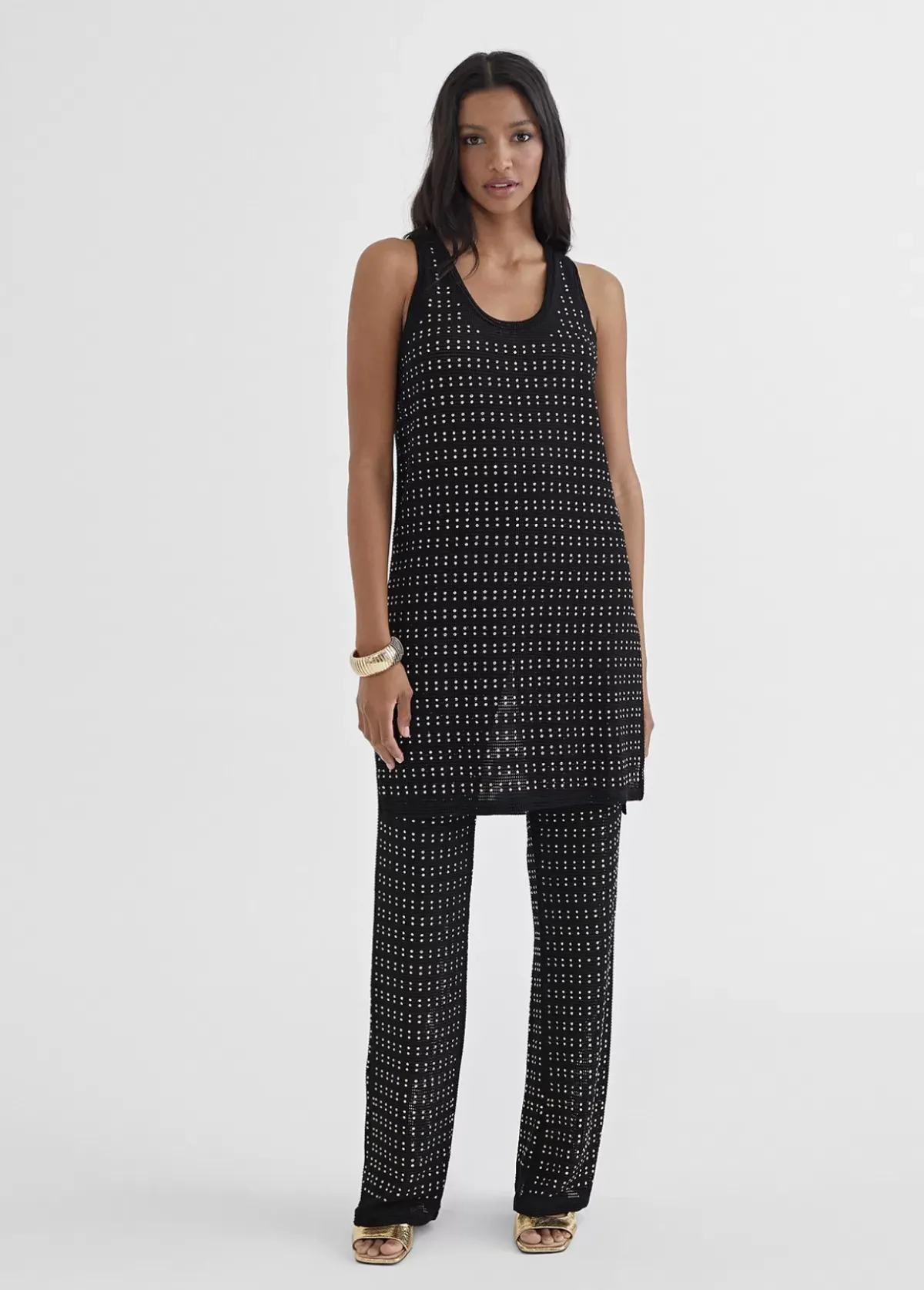 Outlet Top largo con piezas metalicas Camisetas Y Tops