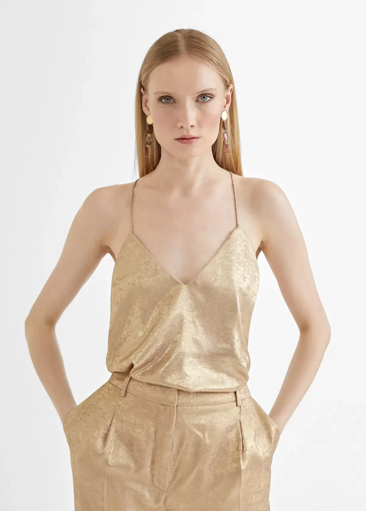 Online Top lencero escote en pico Camisetas Y Tops